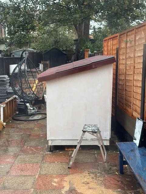 A close-up of the workbench, showing the details of the construction.