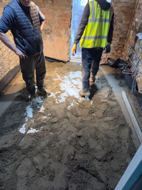 concrete going in on the floor